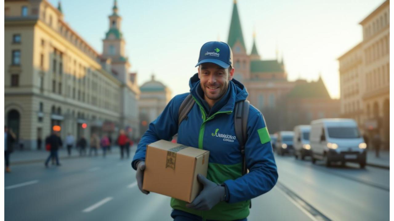 Курьер Logistika Express доставляет посылку в центре Москвы
